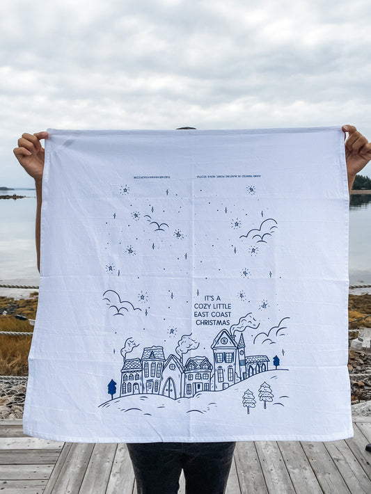 Cozy East Coast Christmas Tea Towel