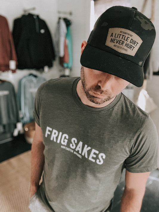 Frig Sakes Heather Green Boyfriend Tee