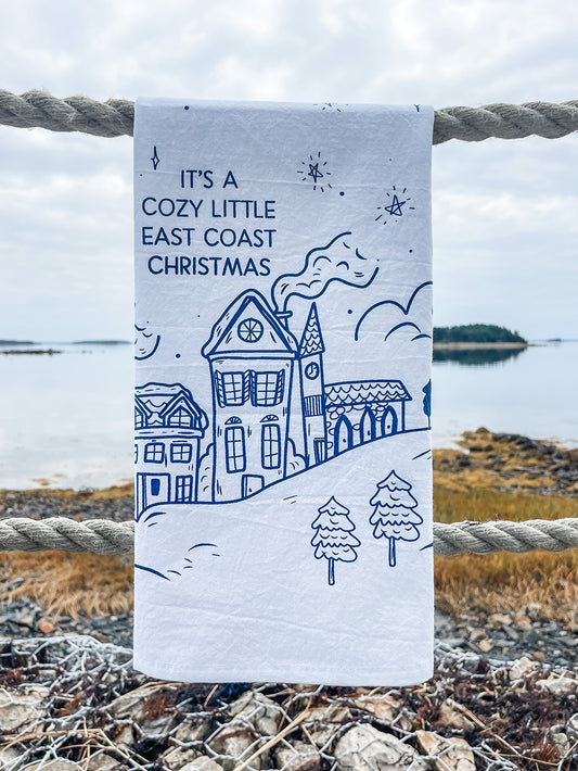 Cozy East Coast Christmas Tea Towel