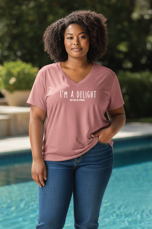 I'm A Delight Relaxed V-Neck Tee
