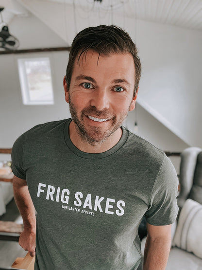 Frig Sakes Heather Green Boyfriend Tee