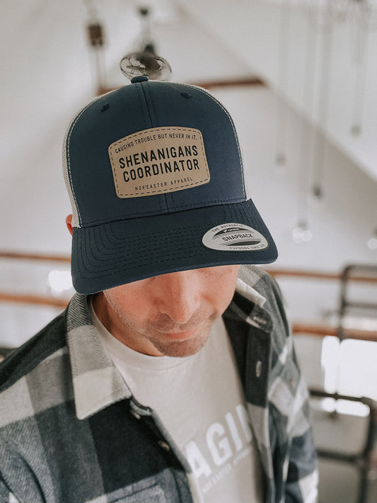 Navy Shenanigans Retro Trucker Hat